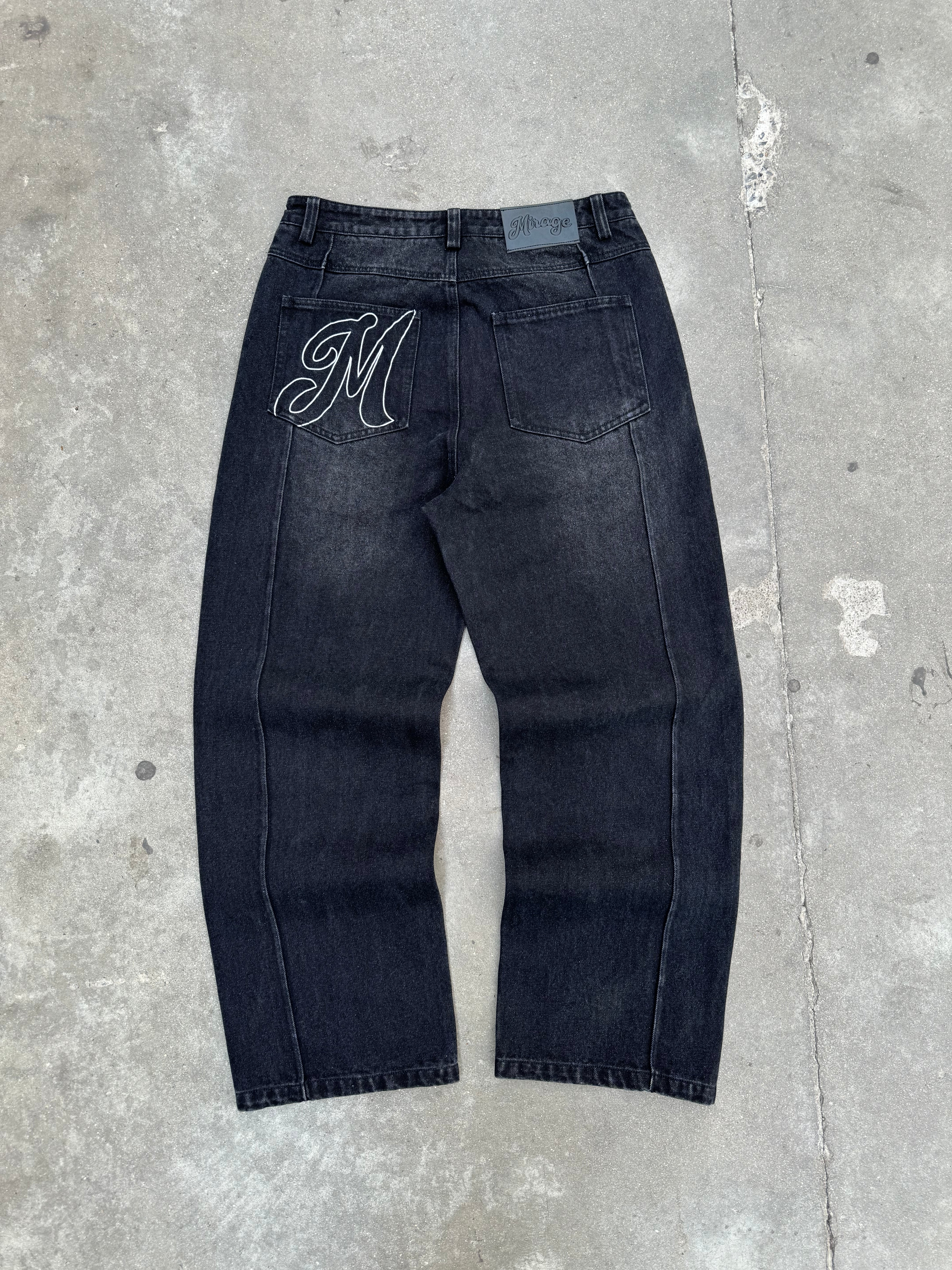 BLACK DENIM PANT MIRAGE