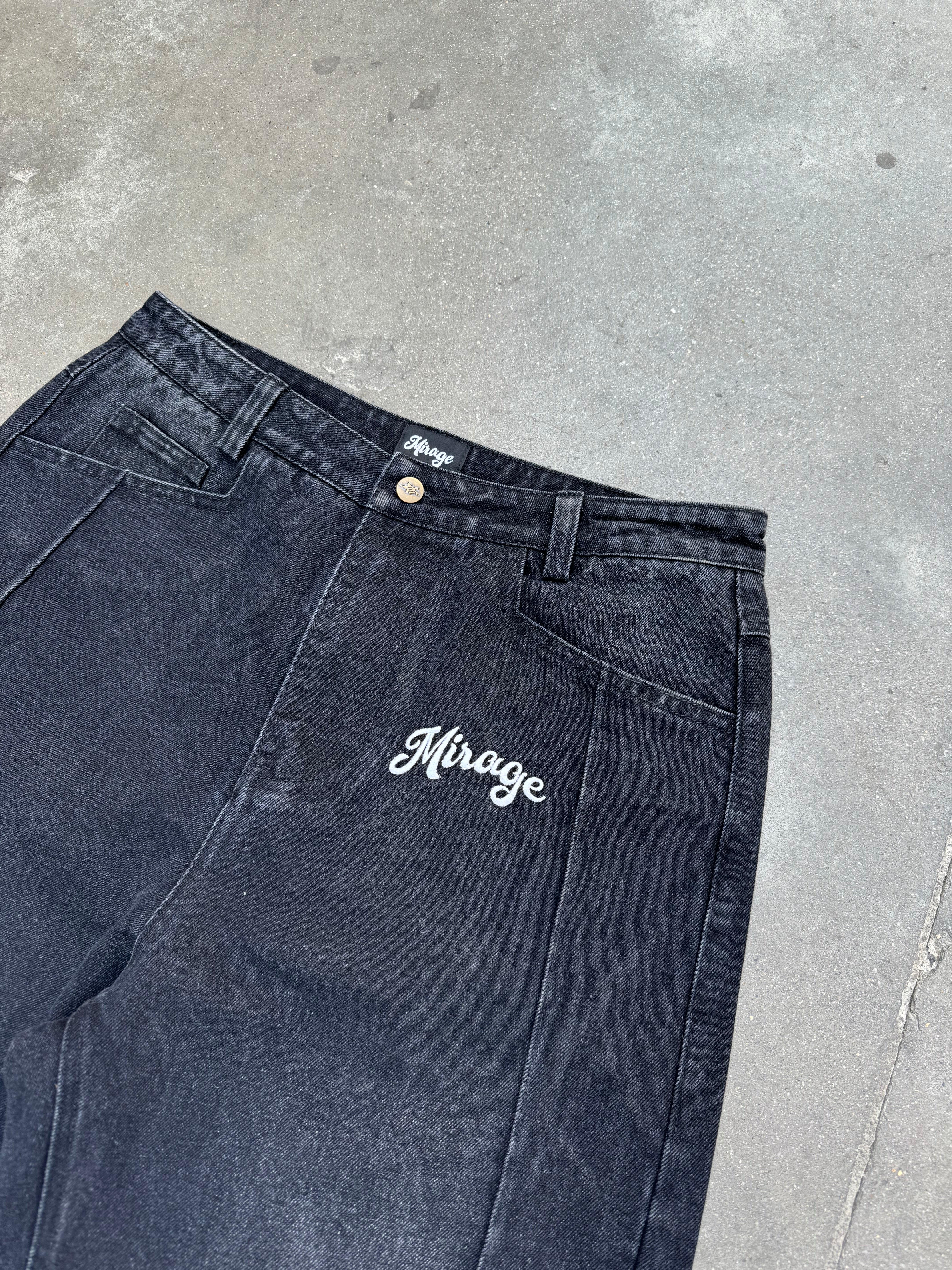 BLACK DENIM PANT MIRAGE