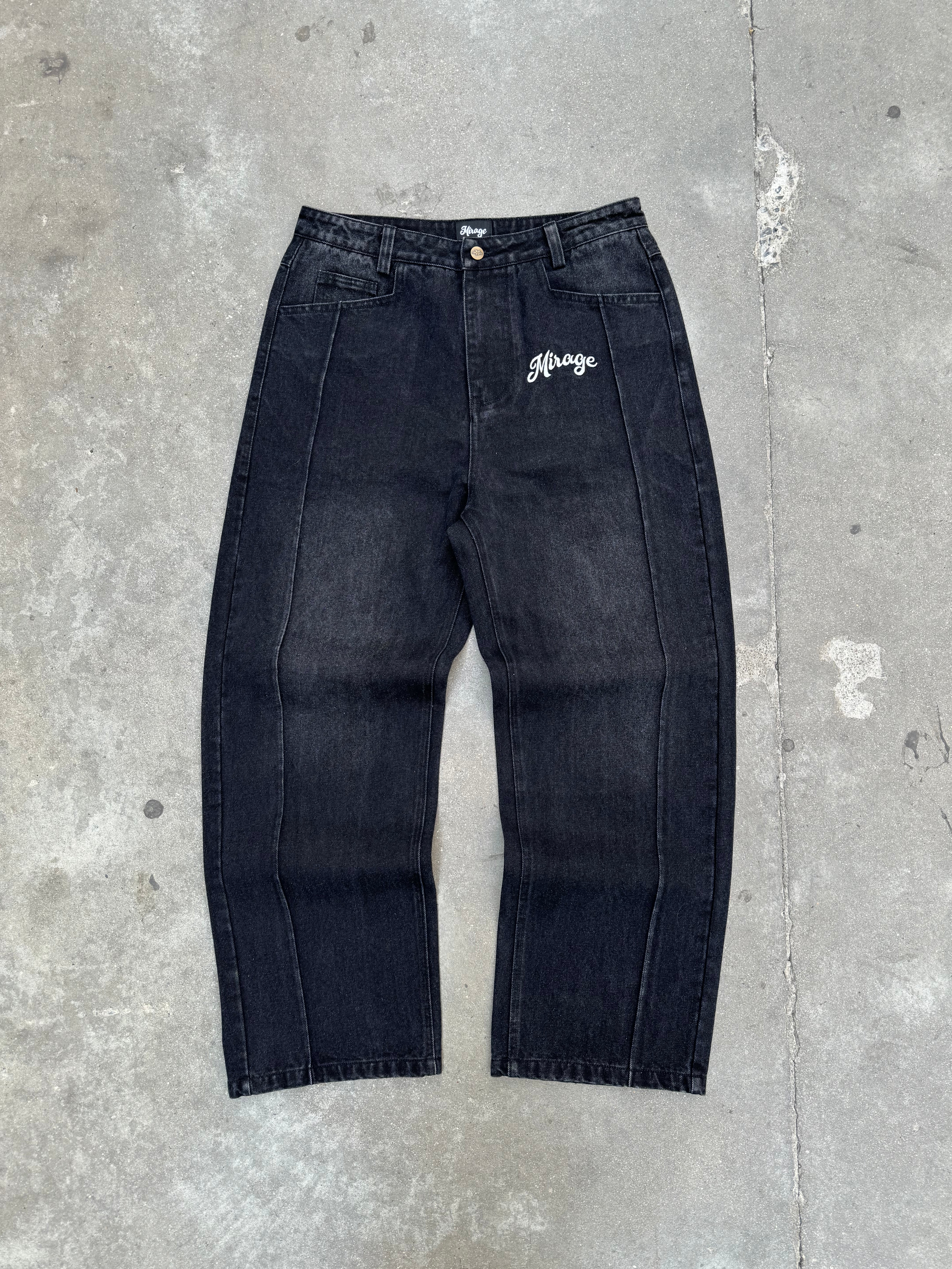 BLACK DENIM PANT MIRAGE