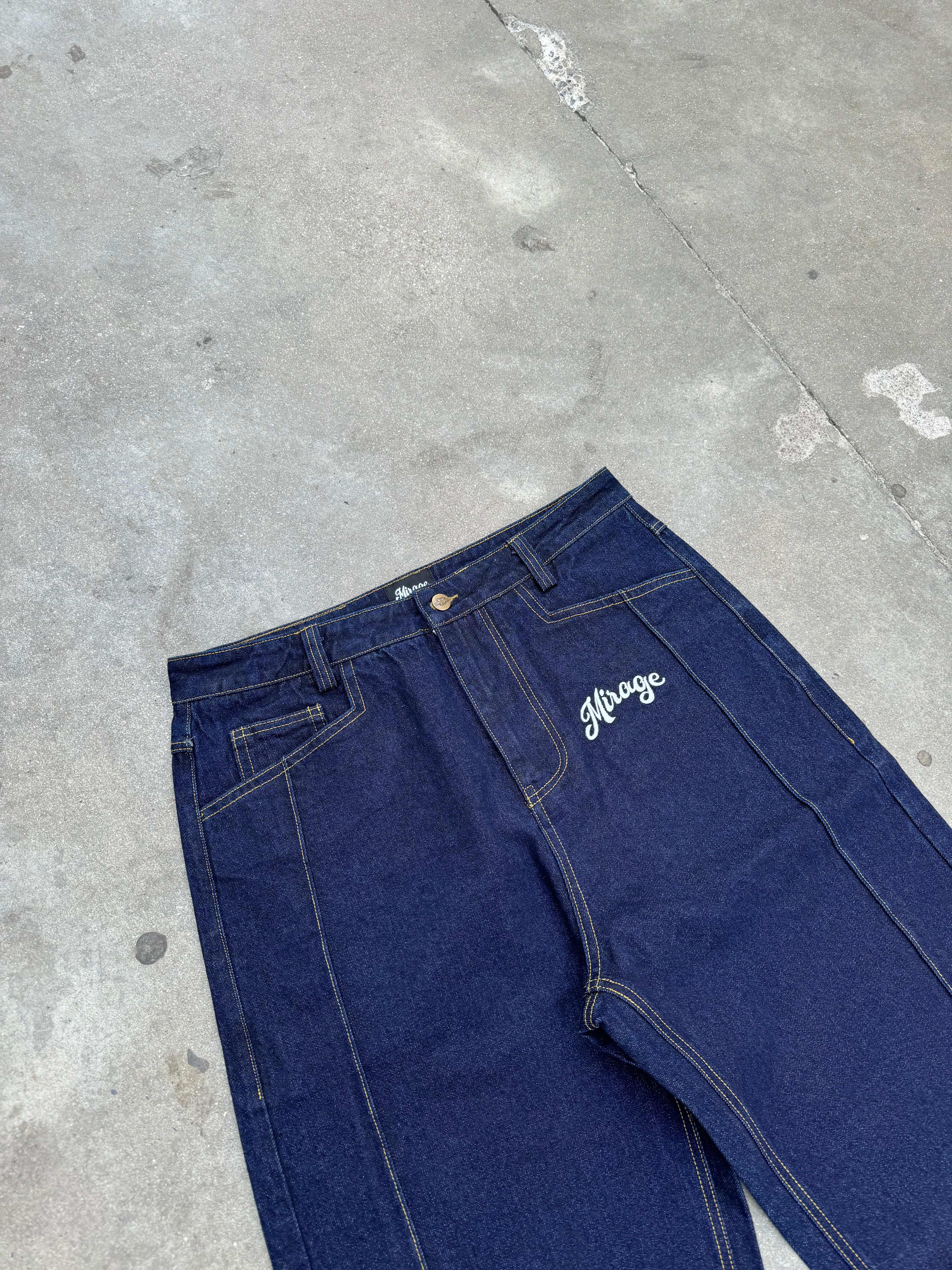 BLUE RAW DENIM PANT MIRAGE