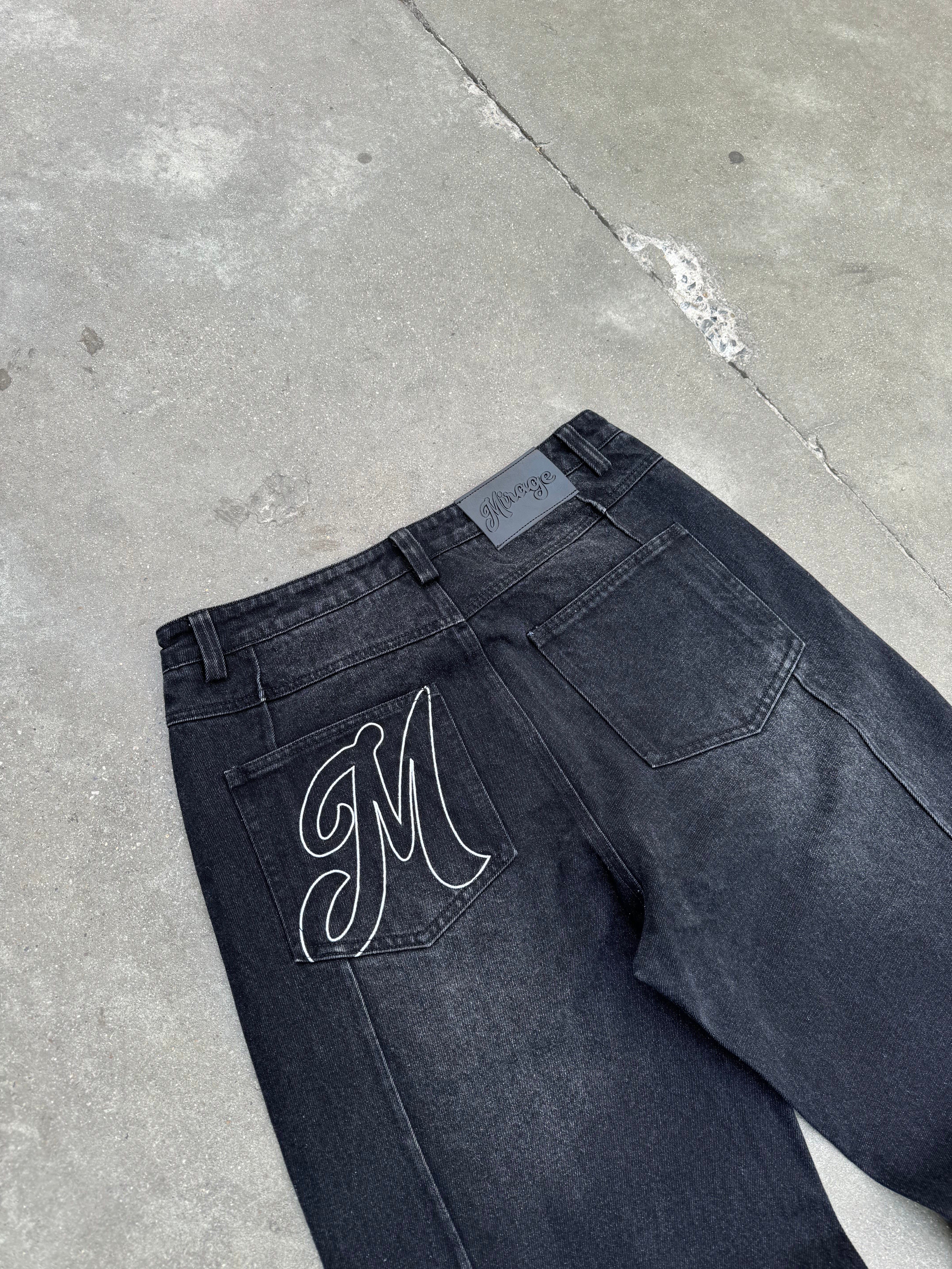 BLACK DENIM PANT MIRAGE